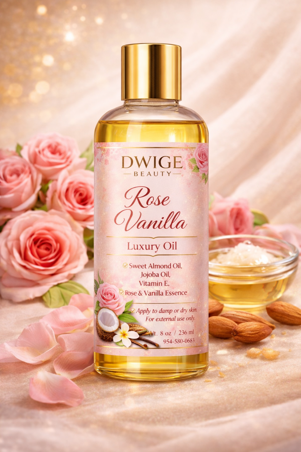 🌹 Rose Vanilla Luxury Oil  ✨ Elegant • Romantic • Soft Glow