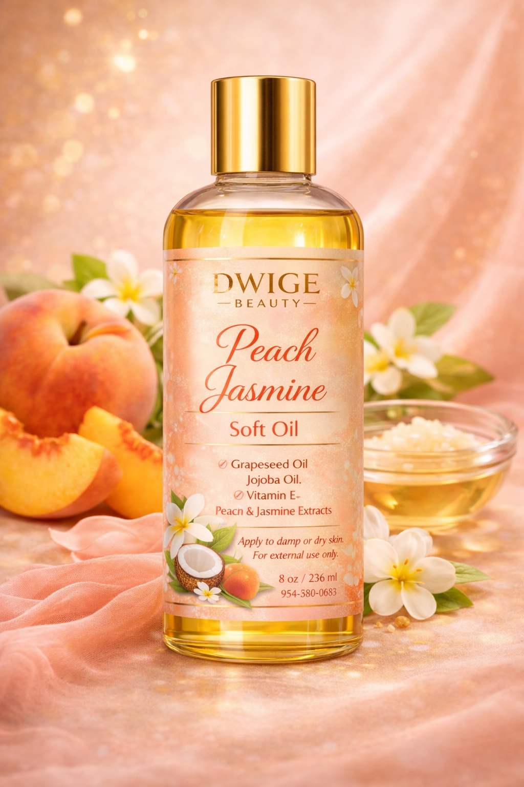 🍑 Peach Jasmine Soft Oil  ✨ Light • Fresh • Feminine