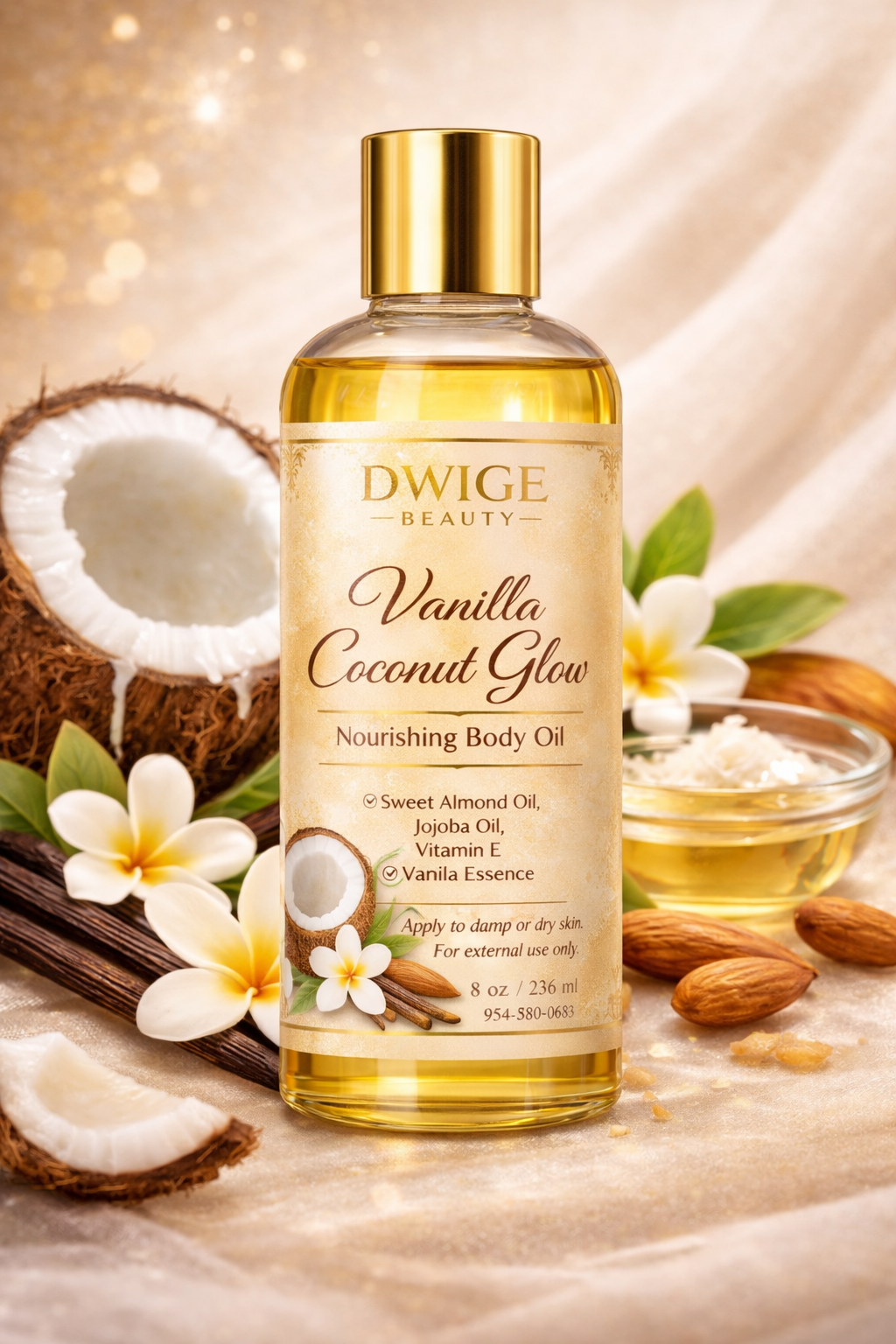 🥥 Vanilla Coconut Glow Body Oil  ✨ Warm • Sweet • Radiant Glow